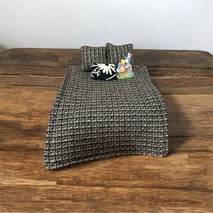 Cozy Black and Gray Doll Bedding Set